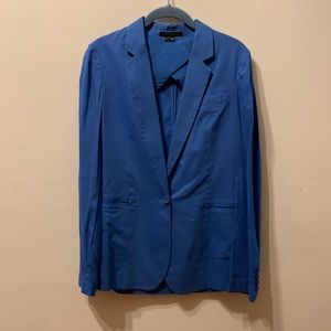 Blue Linen Blazer by Theory. with a silky light lining. Not fully lined.